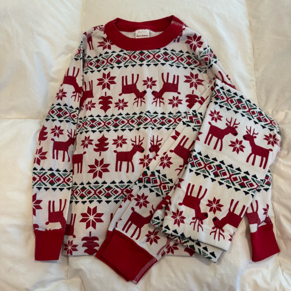 Hanna Andersson Red and White Kids Pajama Set